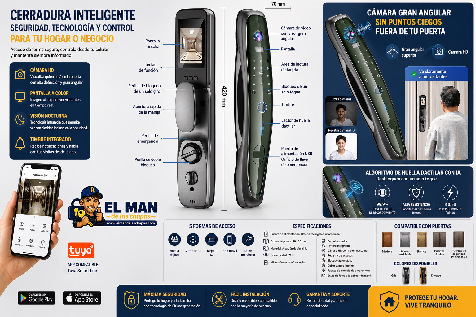 🔐 La cerradura inteligente más segura y confiable para tu hogar en Bogotá